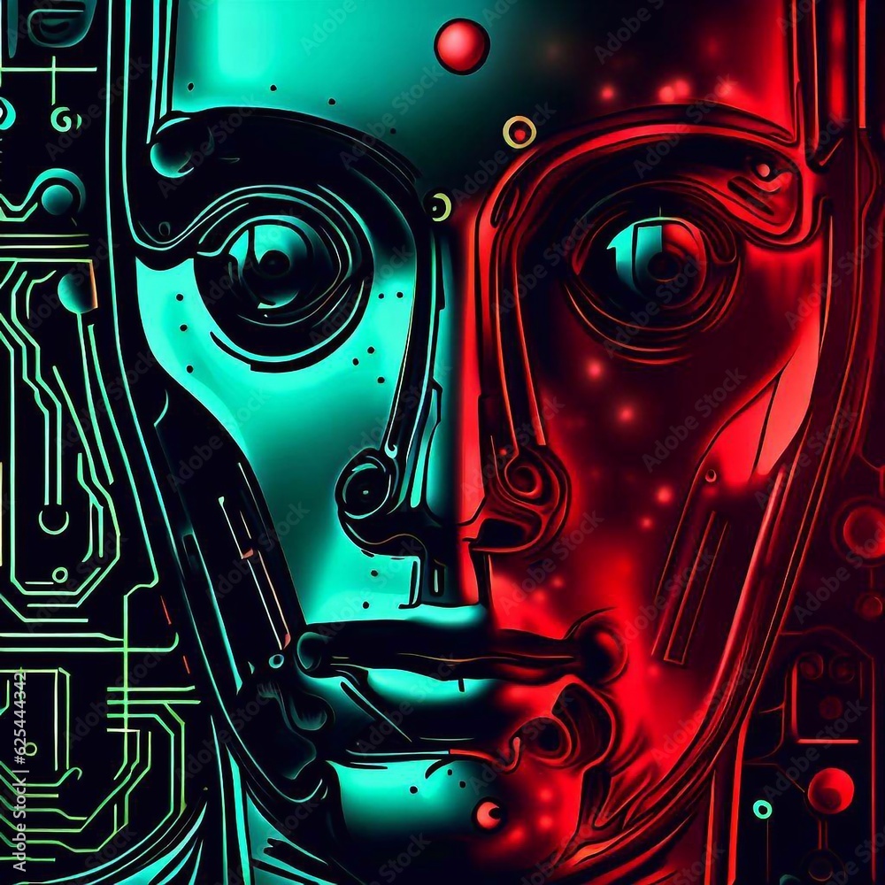 Deep learning artificial intelligence illustration Generative AI