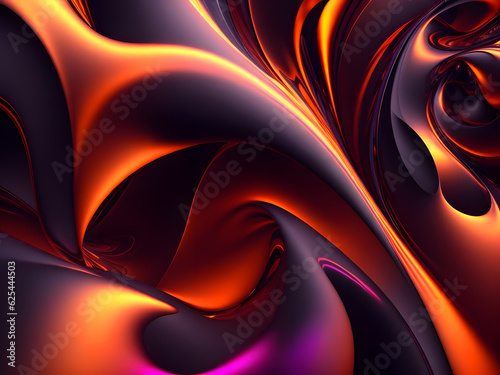 Futuristic cgi Abstract wave 3d rendered background. Silky style dark color 3d abstract background