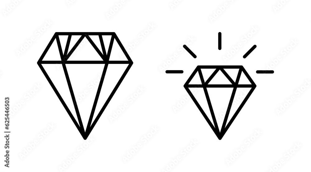Diamond icon vector. gem icon. crystal stone Diamond icon vector. gem icon. crystal stone