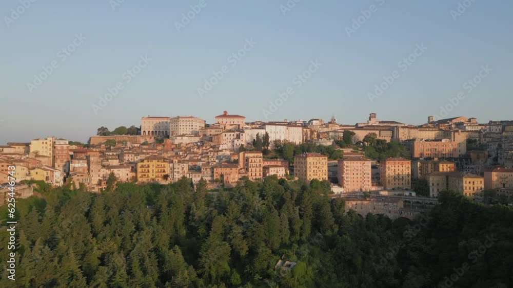 Perugia at sunrise Aerial view at sunrise Italy Perugia at sunrise Aerial view at sunrise Italy