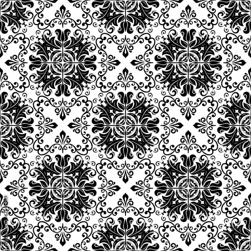 Orient classic pattern. Seamless abstract background with vintage black and white elements. Orient background. Ornament for wallpaper and packaging