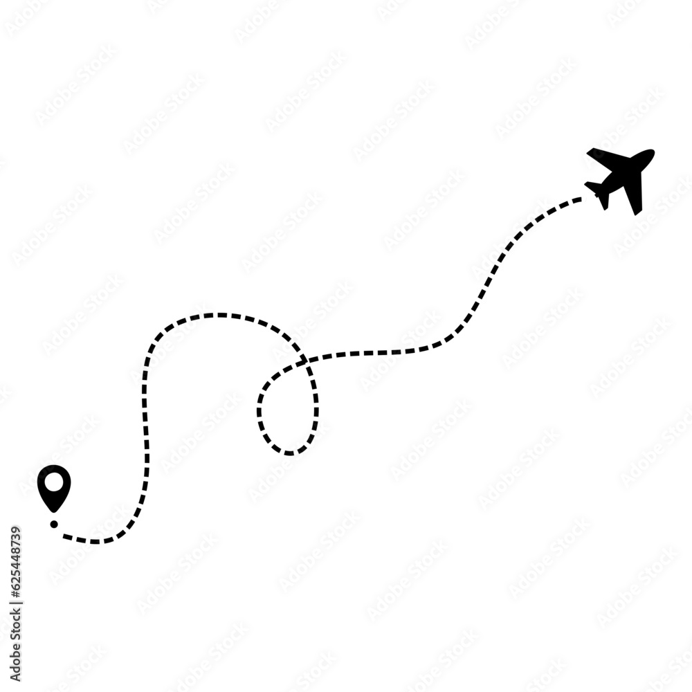 Black Airplane Travel Route