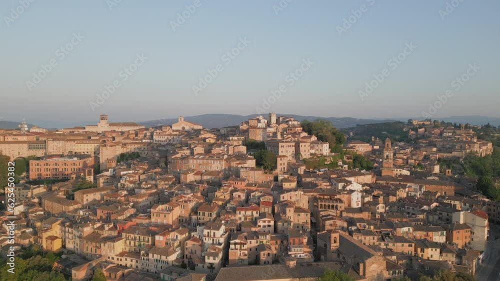 Perugia at sunrise Aerial view at sunrise Italy Perugia at sunrise Aerial view at sunrise Italy