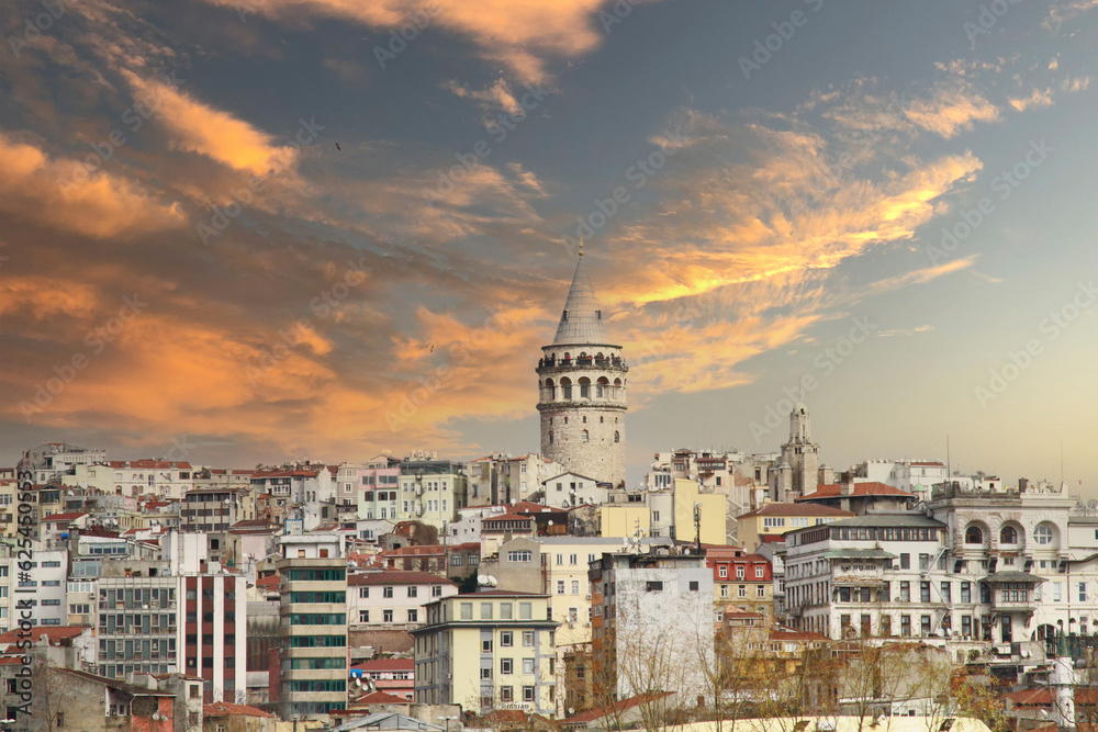  Galata tower is a famous landmark in the European side of Istanbul