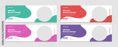 Set of web banner design templates for business promotion and marketing. Colorful website banner designs with blank space to place image. Suitable for web ads and landing pages. Business banner vector