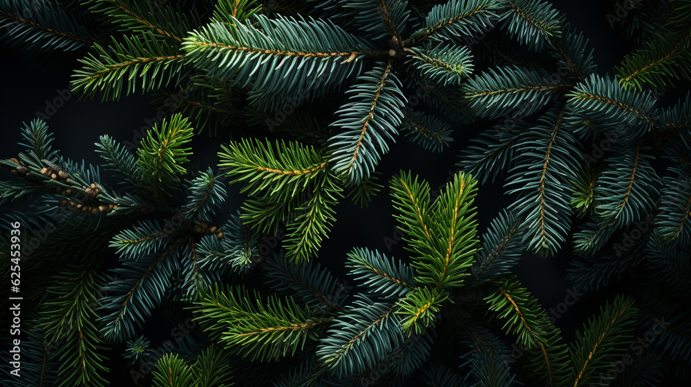 Christmas fir tree background. Generative Ai