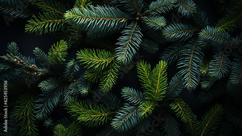 Christmas fir tree background. Generative Ai © Vika art
