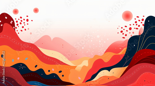 Hand drawn flat abstract shapes background