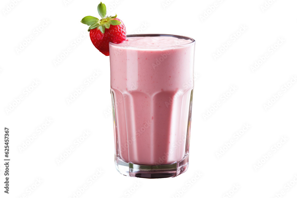strawberry smoothie in glass, Transparent background. generative AI strawberry smoothie in glass, Transparent background. generative AI