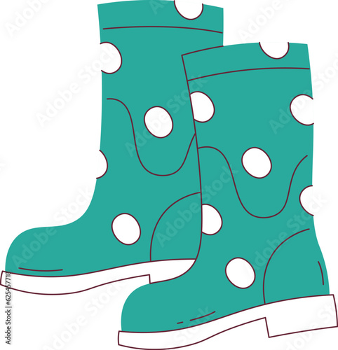 Rubber Boots Dotted