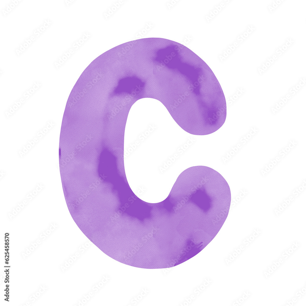 Violet letter art font, watercolor Violet letter art font, watercolor