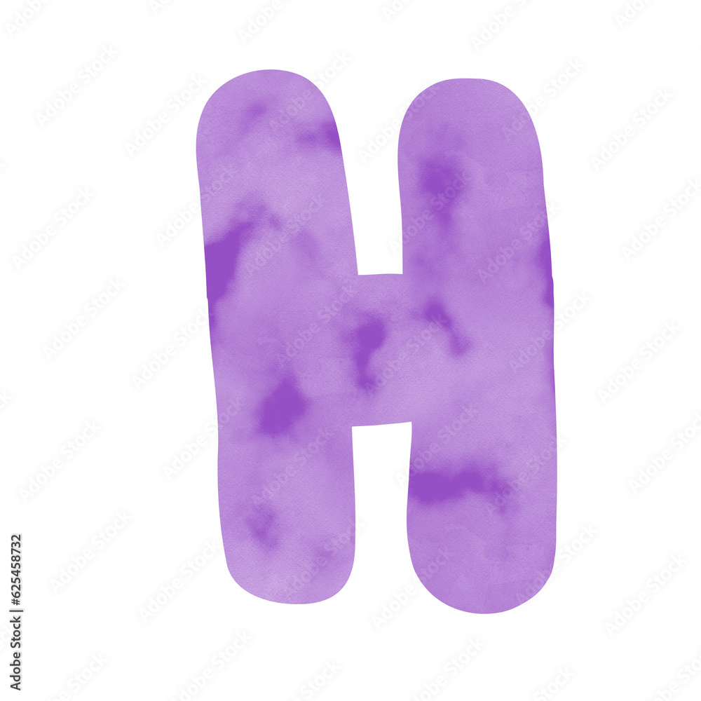 Violet letter art font, watercolor Violet letter art font, watercolor