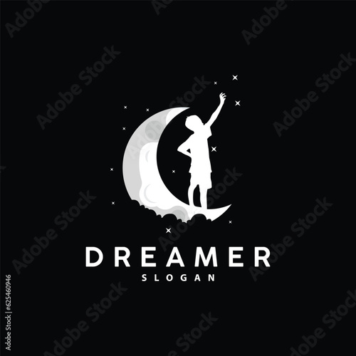Dream Logo, Kid Dream Inspirational Design, Vector Reaching Star Fun Learning, Kids Dream Logo Templet