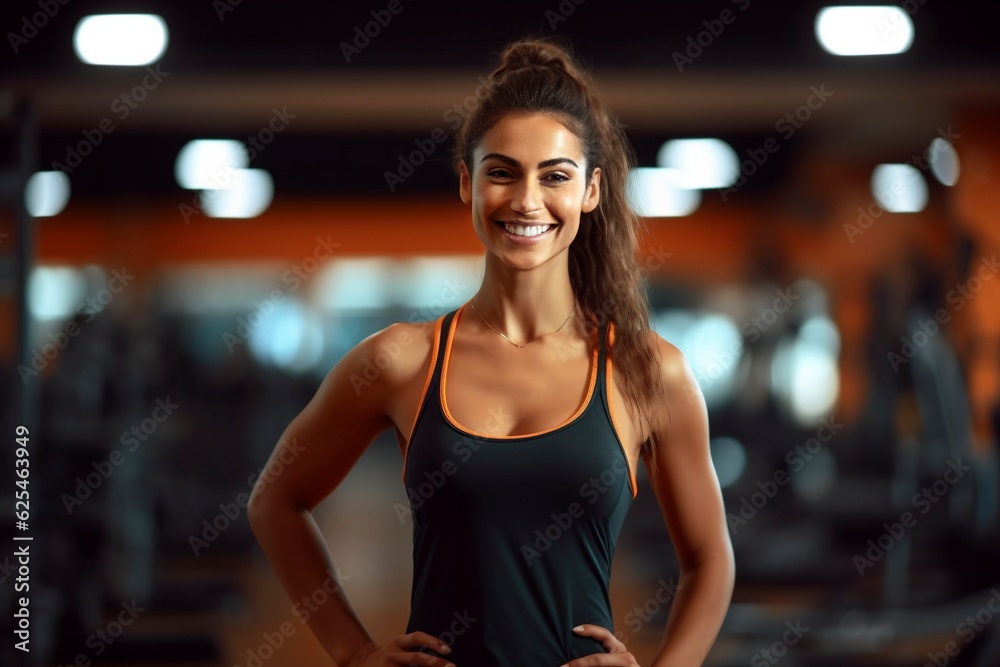 Young sporty woman in the gym