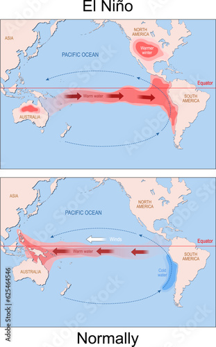 El Nino. world map photo