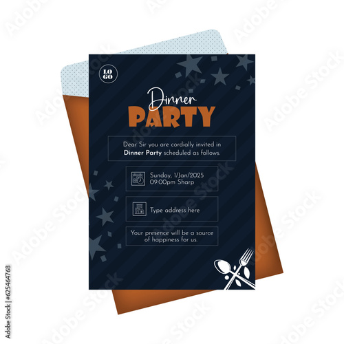 Invitation card template for dinner party 