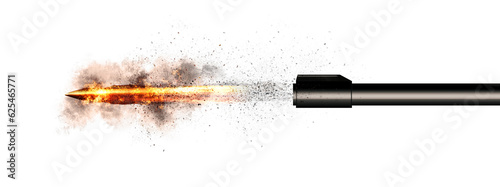 銃口から発射された弾丸の3dイラスト photo