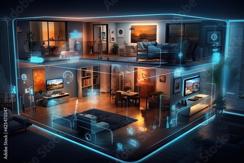 Smart home technology refers to the concept of a virtual interface that can be used to manage and operate a wide range of systems and devices within a household.