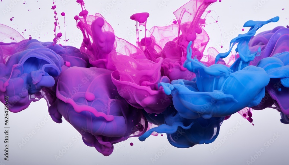 Fototapeta premium Colorful Swirls of Purple and Blue Background with Abstract Design, Copy Space, Generative AI