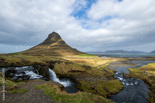 Kirkjufell mountain on west iceland snaefellsnes in summer with a stunning areal view © Sonja Birkelbach