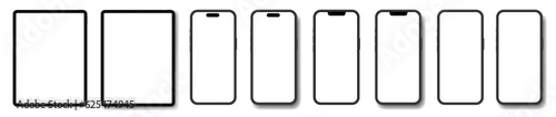 Mockup of a tablet screen. Social media promotion. Advertising on a smartphone display. Device front view. 3D smart pad with shadow. Cell phone