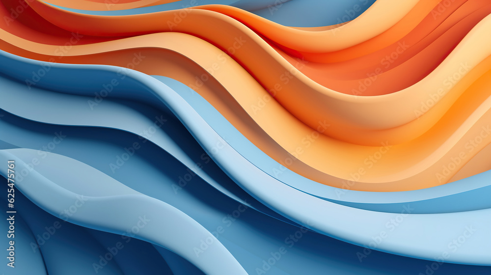 Fototapeta premium Colorful Background with Waves in Harmonious Motion