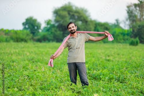 Maharashtra look farmer, happy farmer standing in Cwopea farm