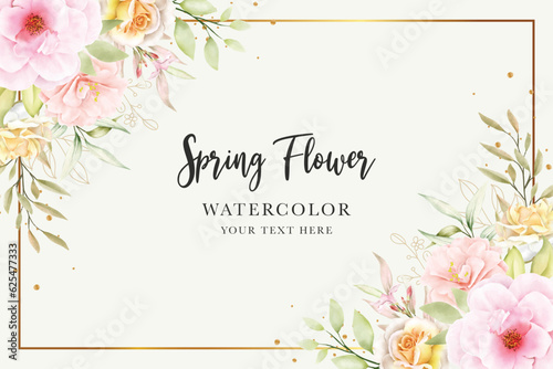 pink watercolor floral background design