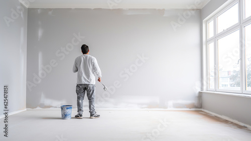 A person is currently painting the wall white © vectorizer88