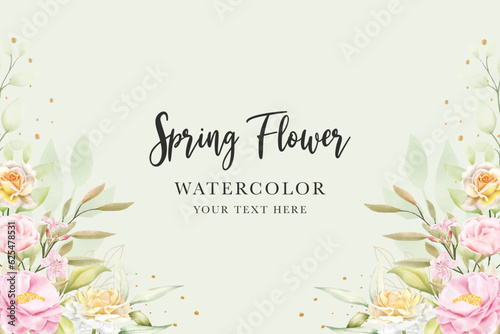 pink watercolor floral background design