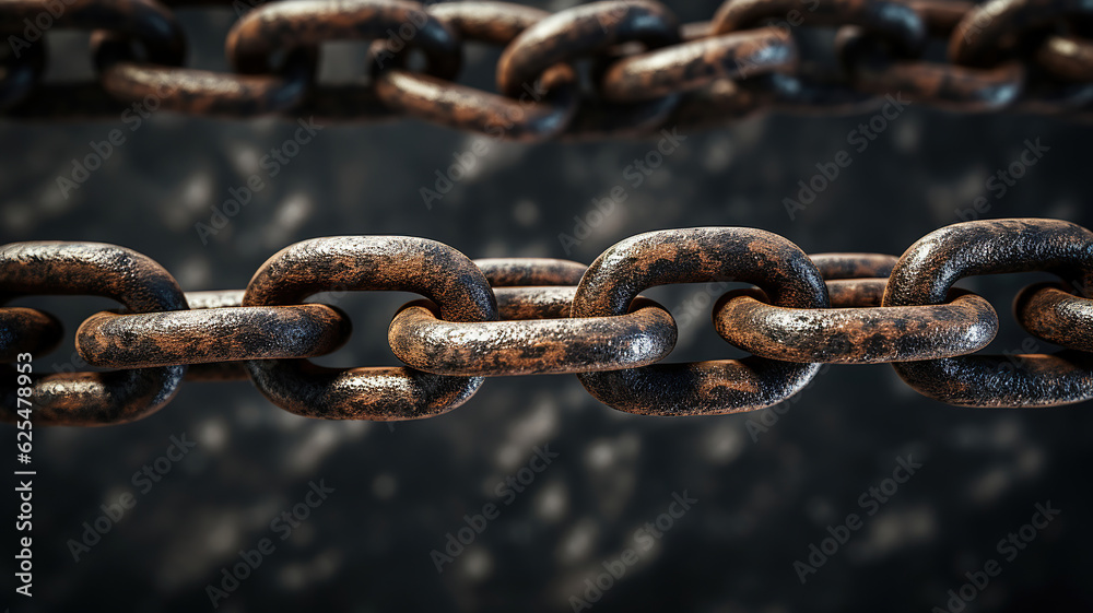 Fototapeta premium Close-up of an old metal chain