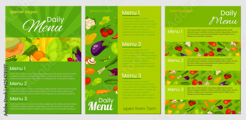 Vibrant vegan special menu brochure mockup set