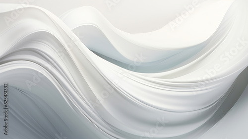 Abstract White Waves Creating Whirling Patterns