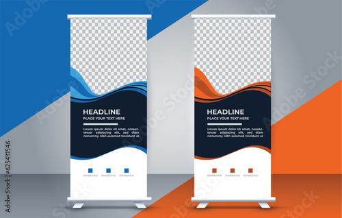  business roll up banner design display standee for presentation purpose