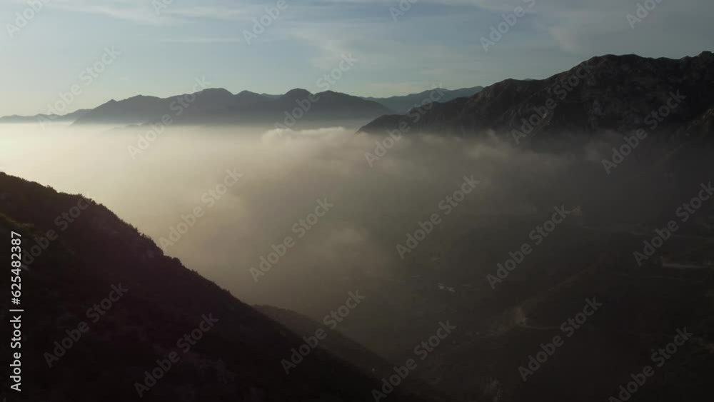 Aerial View of Haze in Angeles National Forest, San Gabriel Mountains