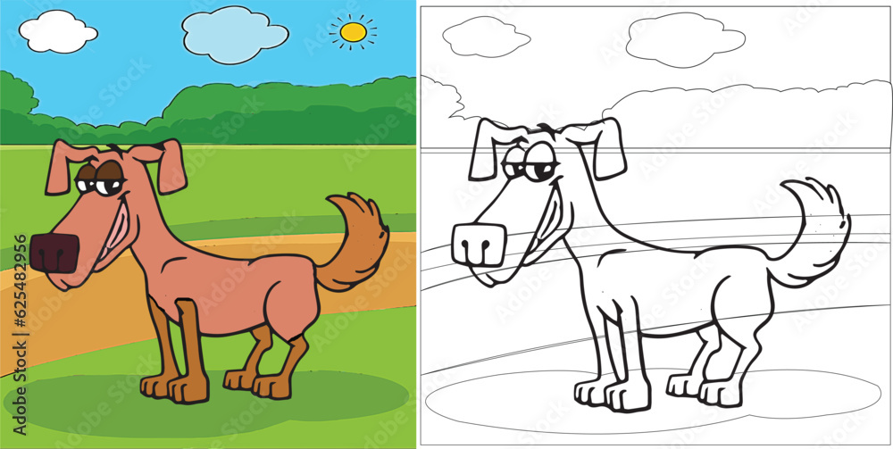 Puppy coloring pages,Dog coloring pages, Coloring Book Page with Dog