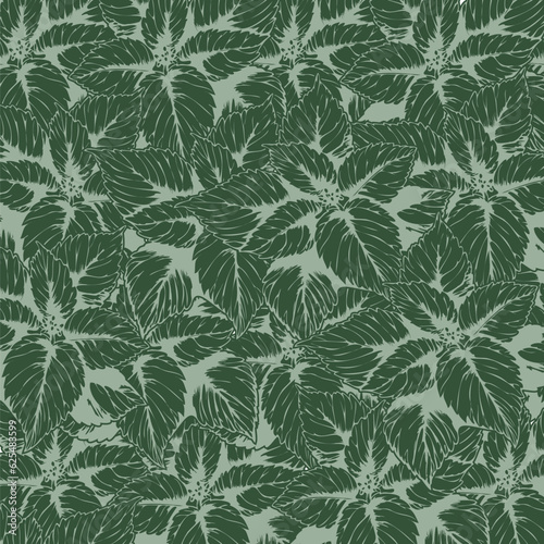 Seamless pattern of abstract tropical leaves on pastel background, for background, printing, fabric, fashion