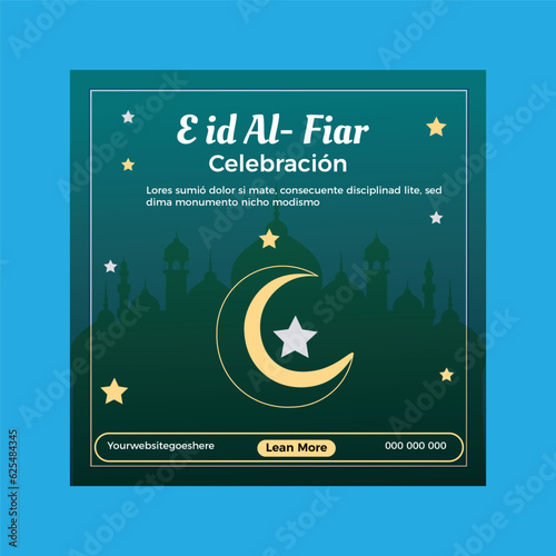 Eid Mubarak Social media Post Deisgn template.