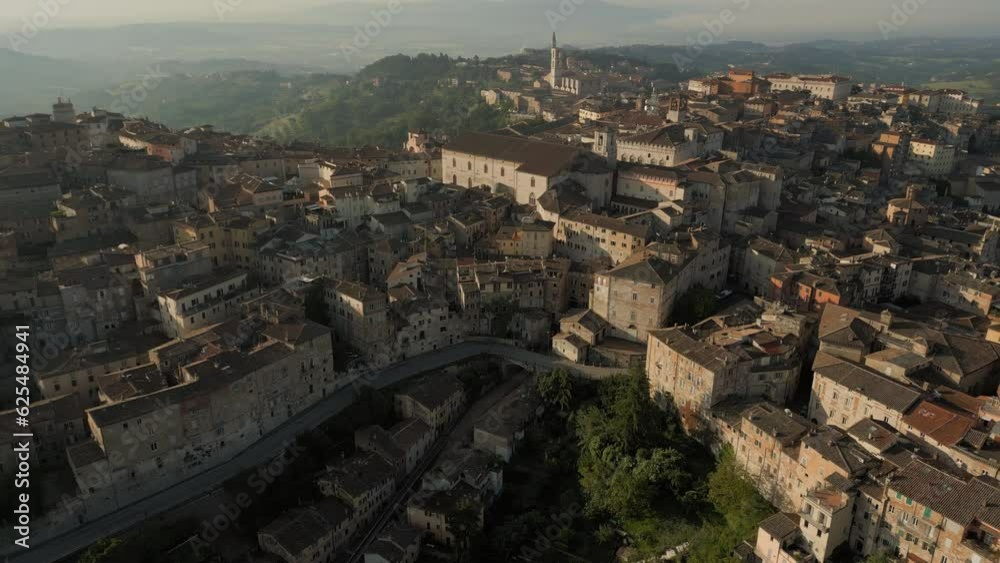 Perugia at sunrise Aerial view at sunrise Italy Perugia at sunrise Aerial view at sunrise Italy