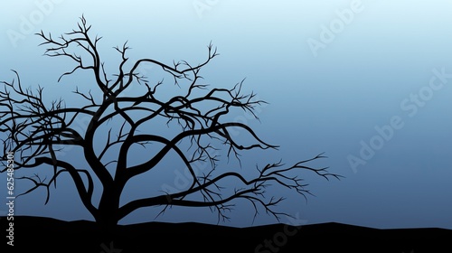 Halloween Background concept. Spooky scary tree silhouette and full moon. AI illustration.. © Oksana Smyshliaeva