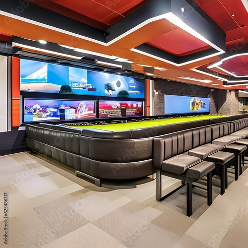 302 A modern entertainment complex with a multiplex cinema, bowling alley, arcade games, and a variety of dining options, offering a fun-filled experience for all ages4, Generative AI photo