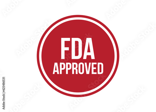 FDA approved red vector banner illustration isolated on white background
