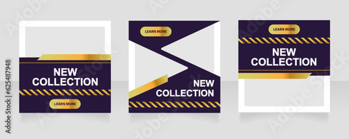 New fashion collection web banner design template. New arrivals. Vector flyer with text space. Advertising placard with customized copyspace. Printable poster for advertising. Arial font used
