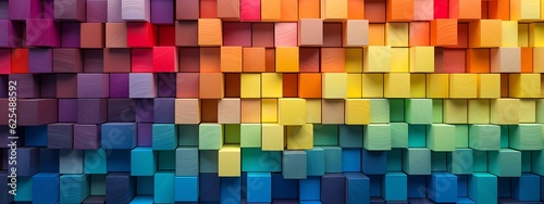 Stacked Multi-Colored Wooden Blocks photo