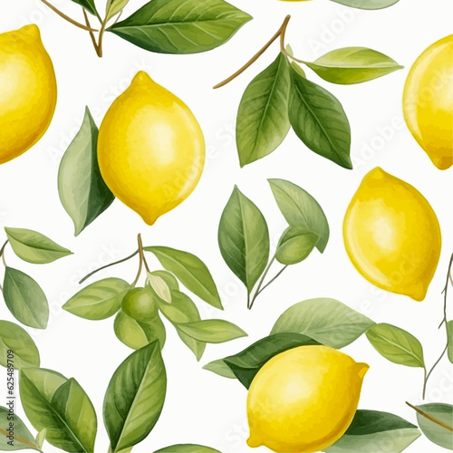 Lemon seamless pattern vector
