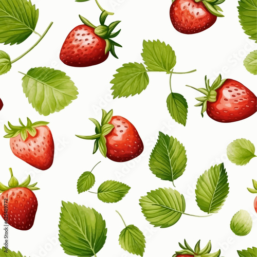 Strawberry seamless pattern vector