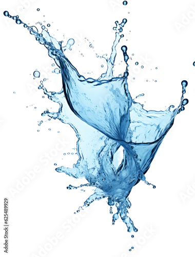 Water splash isolated on white background, transparent PNG