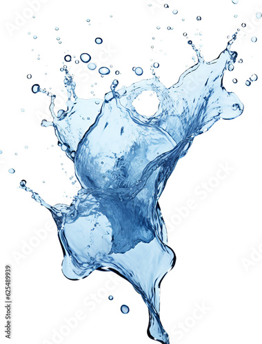 Water splash isolated on white background, transparent PNG