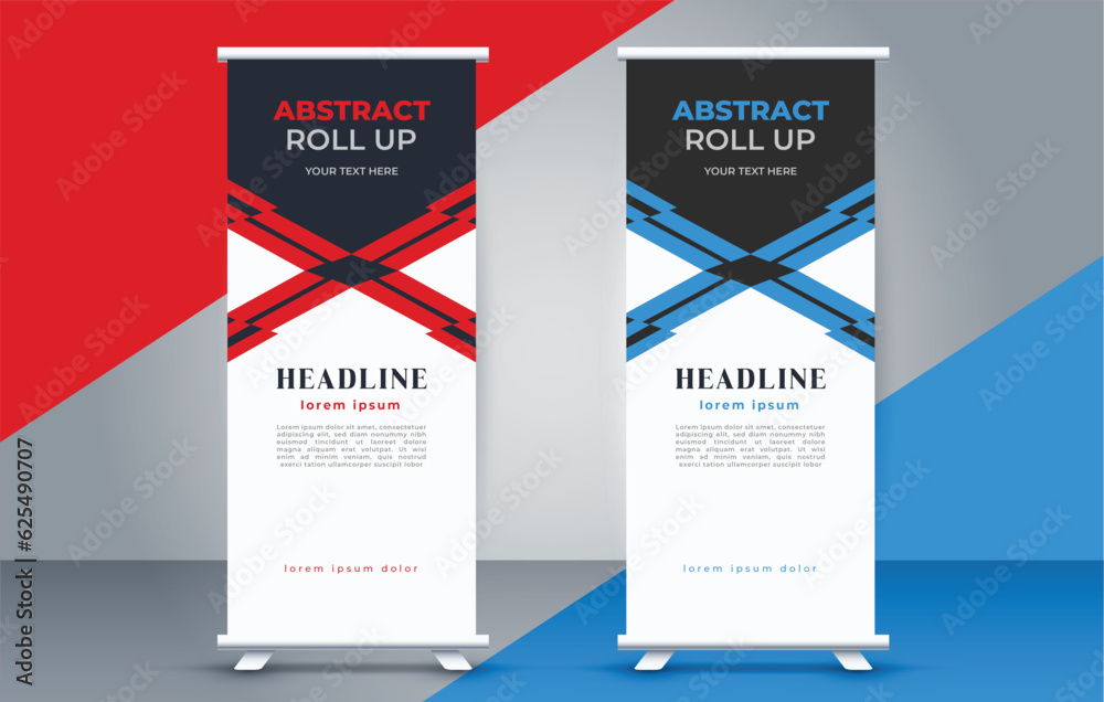 modern roll up banner template  with abstract design