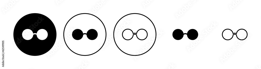 Glasses icon set. Glasses vector icon